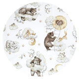 Aparatoare pentru patut, Qmini, Din bumbac certificat Oeko Tex Standard 100, 210x30 cm, Cu panglici, Teddy Bear and Friends Beige