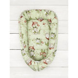 Cosulet bebelus, Qmini, Pentru dormit, Baby Cocoon 75x55 cm, Husa 100% bumbac, Din bumbac certificat Oeko Tex Standard 100, Frogs