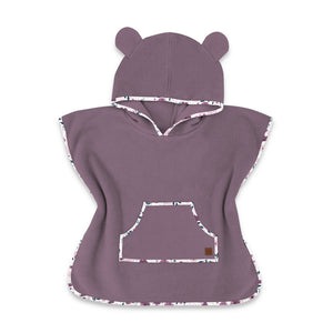 Poncho baie, Qmini, Cu gluga, buzunar si urechi, Materiale certificate Oeko Tex Standard 100, 1 - 4 ani, Heather