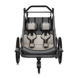 Carucior si remorca de bicicleta, Lionelo, Cama, Multifunctional, Pentru 1 sau 2 copii, Cu sistem de absorbtie a socurilor SIQ, Geamuri cu protectie solara, Negru