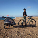 Carucior si remorca de bicicleta, Lionelo, Cama, Multifunctional, Pentru 1 sau 2 copii, Cu sistem de absorbtie a socurilor SIQ, Geamuri cu protectie solara, Negru