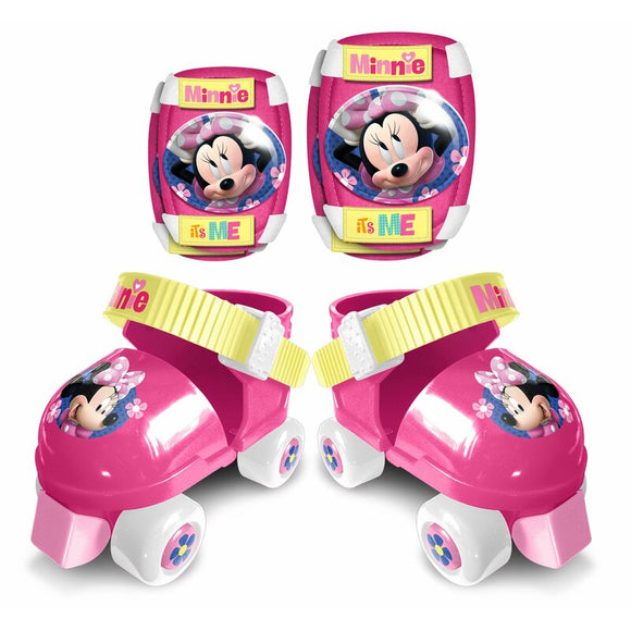 Role, Stamp, Disney, Include protectii genunchi, Cu 4 roti, Ajustabile, Inchidere prin velcro, Marime 23-27, Minnie Mouse