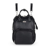 Rucsac pentru mamici, Petite&Mars, Jasper, Cu 12 compartimente, Cu buzunare termice, Saltea de infasat inclusa, 27 x 41 x 14 cm, Absolute Black
