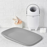 Saltea de infasat, Nattou, Softy, Moale, Utilizabil si fara husa, Design ergonomic, Spuma PU, 70x50x10 cm, Fara BPA, 0 luni+, Gri