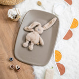 Saltea de infasat, Nattou, Softy, Moale, Utilizabil si fara husa, Design ergonomic, Spuma PU, 70x50x10 cm, Fara BPA, 0 luni+, Taupe