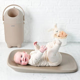 Saltea de infasat, Nattou, Softy, Moale, Utilizabil si fara husa, Design ergonomic, Spuma PU, 70x50x10 cm, Fara BPA, 0 luni+, Taupe