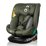 Scaun auto, Lionelo, Bastiaan One i-Size, 4 in 1, Protectie laterala, Cu spatar inclinabil in 4 pozitii, Cu tetiera reglabila in 13 pozitii, Rotire 360 grade, Top Tether, 0-36 Kg, 40-150 cm, Cu Isofix, Conform cu ECE R129, Verde