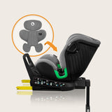 Scaun auto, Lionelo, Harmony i-Size, Rotire 360 grade, Protectie laterala, Cu spatar reglabil in 5 pozitii, Cu tetiera reglabila in 12 pozitii, 0-36 Kg, 40-150 cm, Cu Isofix, Husa din bambus, Conform cu ECE R129, Gri deschis