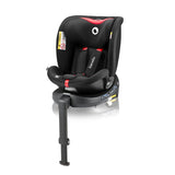 Scaun auto, Lionelo, i-Size Navy, 0-36 Kg, 40-150 cm, Cu isofix si picior de fixare, Protectie laterala, Rotire 360 grade, Ajustare spatar in 4 pozitii, Tetiera reglabila in 11 trepte, Conform cu R129, Negru/Rosu