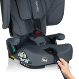 Scaun auto pliabil, Lionelo, Nelly, i-Size, 76- 150 cm, Tetiera reglabila in 15 pozitii, Spatar reglabil in 4 pozitii, Sisteme de fixare Isofix si Top Tether, Sezut lat si confortabil, Conform cu ECE R129, Gri
