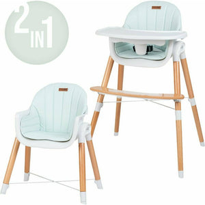Scaun de masa, FreeON, Tin, 2 in 1 reglabil, Cu tavita si husa detasabile, Suport pentru picioare reglabil, Conform cu standardul european de securitate EN 14988:2017+A1:2020, Light Green