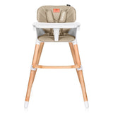 Scaun de masa, Lionelo, Koen, Din fag, 2 in 1, Transformabil, Sustine 30 kg, 6 luni+, Conform cu standardul european de securitate EN14988, Bej