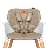Scaun de masa, Lionelo, Koen, Din fag, 2 in 1, Transformabil, Sustine 30 kg, 6 luni+, Conform cu standardul european de securitate EN14988, Bej