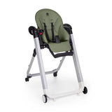 Scaun de masa, Petite&Mars, Tasty, Multifunctional, Pana la 15 kg, Reglabil pe inaltime in 7 pozitii, Spatar reglabil pana la 175 grade, Suport picioare si tavita reglabile, Cu roti, Aluminiu, Mature Olive