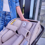 Scoica auto, Lionelo, Moxie, i-Size, 40-87 cm, Tetiera reglabila, intarita cu spuma de memorie, Carcasa ventilata, Din bambus, Protectie avansata, Conform cu R129, Negru