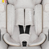 Scoica auto, Lionelo, Moxie, i-Size, Include baza rotativa 360 cu picior de fixare, 40-87 cm, Tetiera reglabila, intarita cu spuma de memorie, Carcasa ventilata, Din bambus, Protectie avansata, Conform R129, Bej