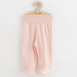 Set 3 piese, New Baby, Classic II, Include 3 perechi de pantalonasi cu botosei, Marime 56, Din bumbac 100%, Pink