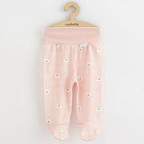 Set 3 piese, New Baby, Classic II, Include 3 perechi de pantalonasi cu botosei, Marime 56, Din bumbac 100%, Pink