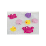 Set 7 animalute de baie, Fara gauri, Cu gentuta pentru transport, Fara BPA, Floating Sea Friends, Playgro, Pink