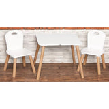 Set masuta si doua scaune, FreeON, Athena, Pentru copii, Din lemn, Conform cu standardele europene de securitate EN71-1;2018, EN71-2:2020, EN71-3:2021, Alb