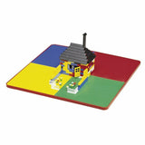 Set masuta si doua scaune, New Baby, Pentru copii, Pink, Cu parte detasabila si reversibila, Partea reversibila pentru Lego Duplo