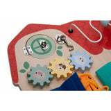 Tablita cu activitati, Free2Play, Din lemn, Cu elemente interactive, Dezvolta coordonarea mana-ochi, 40x30x6,5 cm, 18 luni+, Multicolor