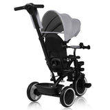 Tricicleta copii, Lionelo, Berry, 2 in 1, Multifunctionala, Suport picioare, Control al directiei, Scaun reversibil, Rotire 360 grade, Functie de roata libera, Utilizare pana la 5 ani, Constructie din otel, Conform cu standardul EN71, Gri