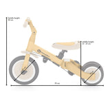 Tricicleta, Petite&Mars, Turbo, 5 in 1, Multifunctionala, Vehicul de impins, Bicicleta cu/fara pedale, Cu maner de ghidaj, Detasabil, Roti din cauciuc, Pana la 25 kg, 1.5-5 ani, Ocru