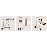 Trotineta pentru copii, Lionelo, Mey, Ultrapliabila, Cu lumini si cosulet, Maner ajustabil pe inaltime, 3 ani+, Pana la 50 Kg, Ultra usor, 2.8 kg, Conform cu standardul EN71-1/2/3, Certificata Intertek, Bej