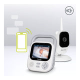 Video monitor, Lionelo, Babyline 3.2, Full HD, Comunicare bidirectionala, 2.8 inch, Cu sunete si mod de noapte, Cu 5 niveluri de detectare a sunetului, Alb