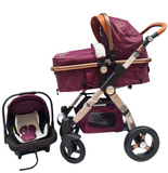 Carucior 3 in 1, L-Sun 600GT cu suspensii, roti cauciuc, reversibil , pliere compacta