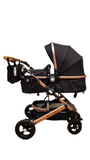 Carucior Belecoo , model 2 in 1 cu suspensii si roti cauciuc plin ,recomandat 0-36 luni, culoare NEGRU, BBDBLCN