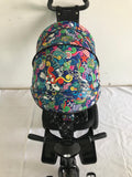 Tricicleta roti cauciuc plin, cu pozitie somn, scaun rotativ, muzica si lumini, culoare Multicolor , BBD5299MC