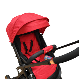 Carucior Sport tip troller cu maner reversibil si pozitie somn generoasa, rosu